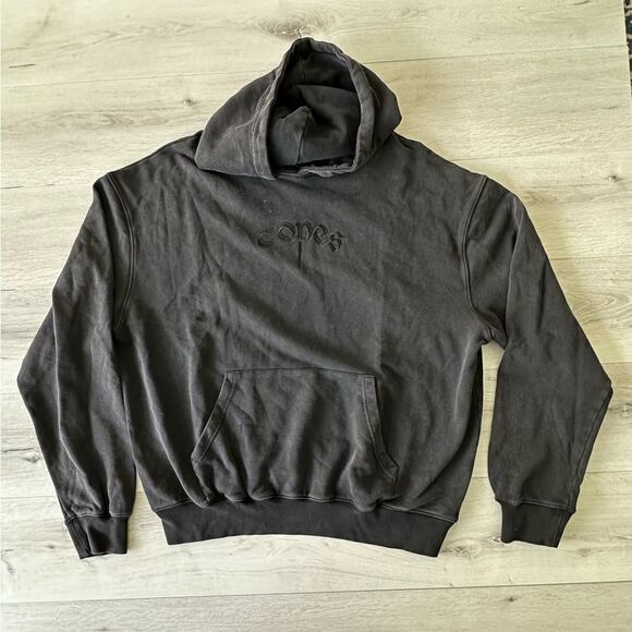 Copes Heavyweight Terry Stone Washed Embroidered Logo Hoodie‎ Black L NWOT - Picture 5 of 7